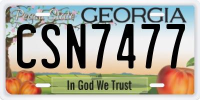 GA license plate CSN7477