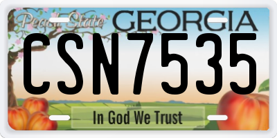 GA license plate CSN7535