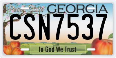 GA license plate CSN7537