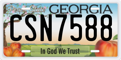 GA license plate CSN7588