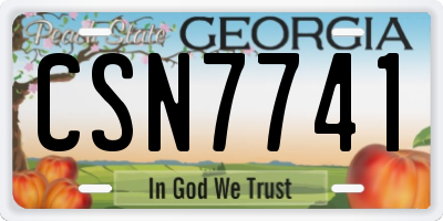 GA license plate CSN7741