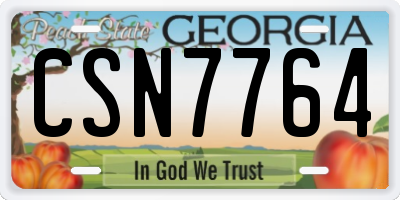GA license plate CSN7764