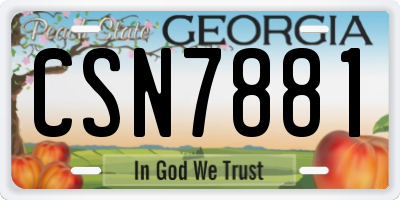 GA license plate CSN7881