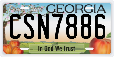 GA license plate CSN7886