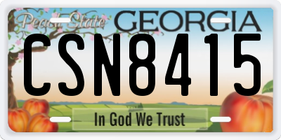 GA license plate CSN8415