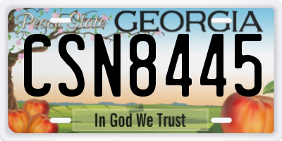 GA license plate CSN8445