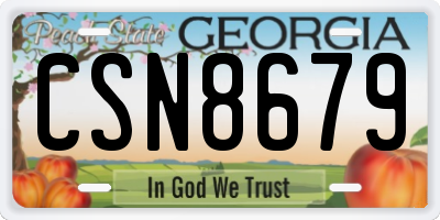 GA license plate CSN8679