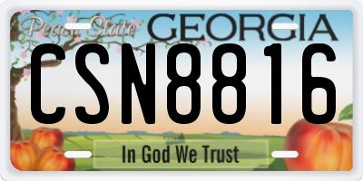 GA license plate CSN8816