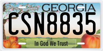 GA license plate CSN8835