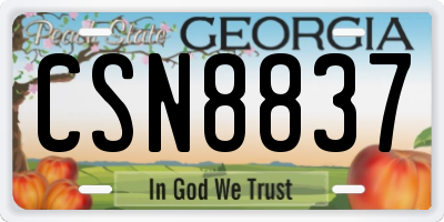 GA license plate CSN8837
