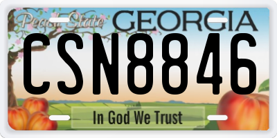 GA license plate CSN8846