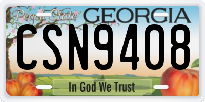GA license plate CSN9408