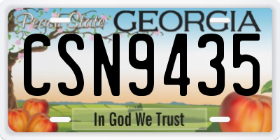 GA license plate CSN9435