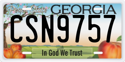 GA license plate CSN9757