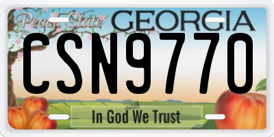 GA license plate CSN9770