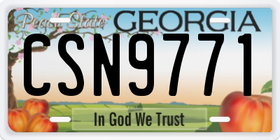 GA license plate CSN9771