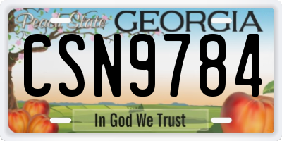 GA license plate CSN9784