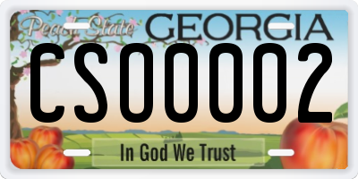 GA license plate CSO0002