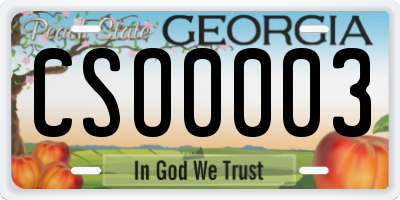 GA license plate CSO0003