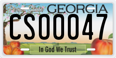 GA license plate CSO0047