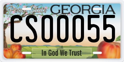 GA license plate CSO0055