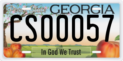 GA license plate CSO0057