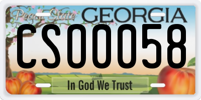 GA license plate CSO0058