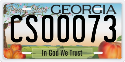 GA license plate CSO0073