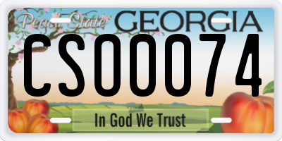 GA license plate CSO0074