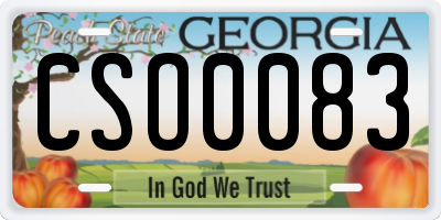 GA license plate CSO0083
