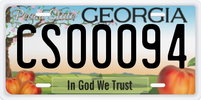 GA license plate CSO0094