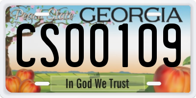 GA license plate CSO0109