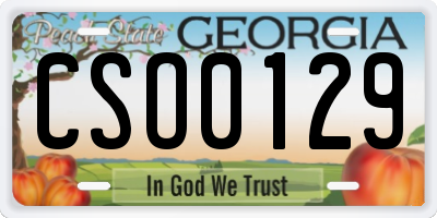 GA license plate CSO0129