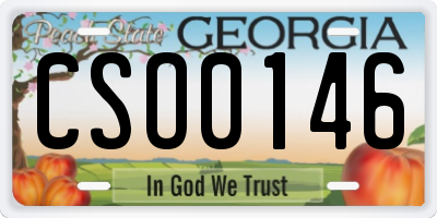 GA license plate CSO0146