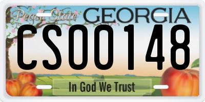 GA license plate CSO0148
