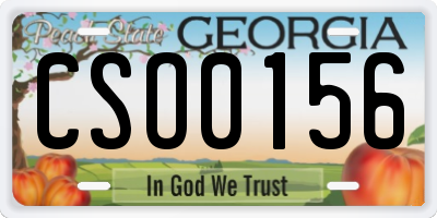 GA license plate CSO0156