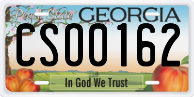 GA license plate CSO0162