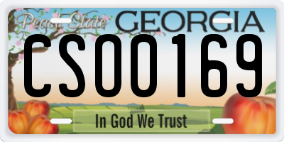GA license plate CSO0169
