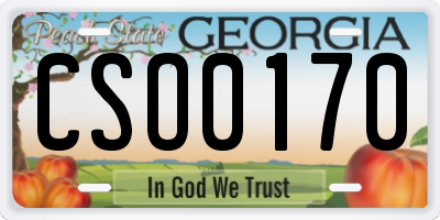GA license plate CSO0170
