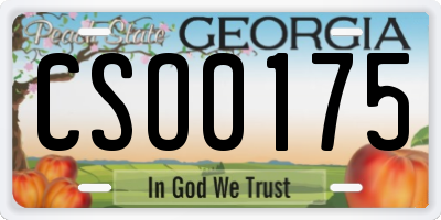 GA license plate CSO0175