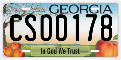 GA license plate CSO0178