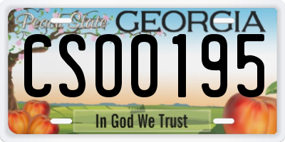 GA license plate CSO0195