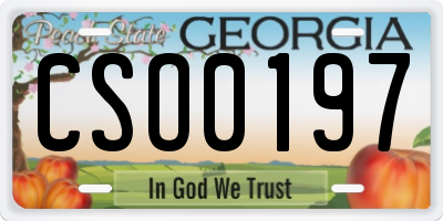 GA license plate CSO0197