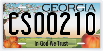 GA license plate CSO0210