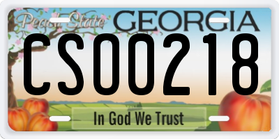 GA license plate CSO0218