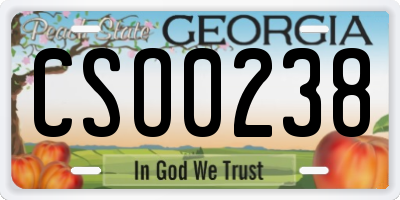 GA license plate CSO0238
