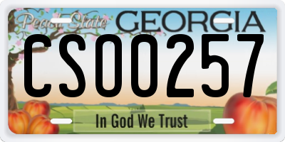 GA license plate CSO0257