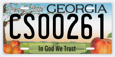 GA license plate CSO0261