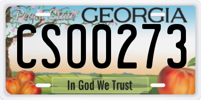 GA license plate CSO0273