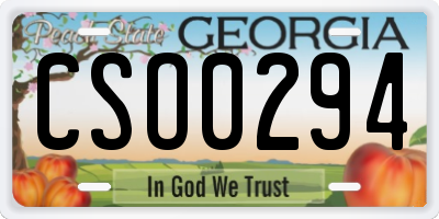 GA license plate CSO0294